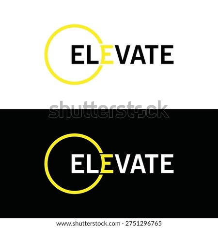 Elevate logo design, Subtle typographic modification vector