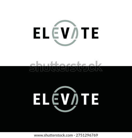 Elevate logo design, Subtle typographic modification vector