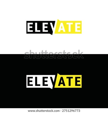 Elevate logo design, Subtle typographic modification vector