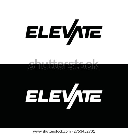 Elevate logo design, Subtle typographic modification vector