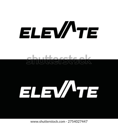 Elevate logo design, Subtle typographic modification vector