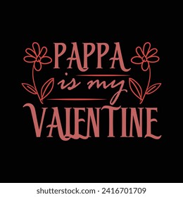 "Elevate love with our 'PAPPA Is My Valentine' T-shirt. A heartfelt design celebrating the enduring bond, adorned with warmth and affection, a perfect tribute to maternal love."