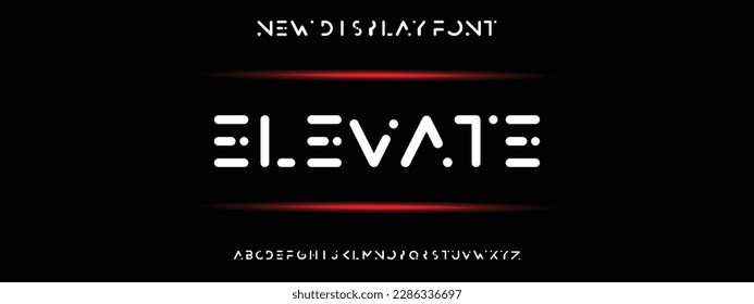 ELEVATE Modern Bold Font. Regular Italic Number Typography urban style alphabet fonts for fashion, sport, technology, digital, movie, logo design, vector illustration