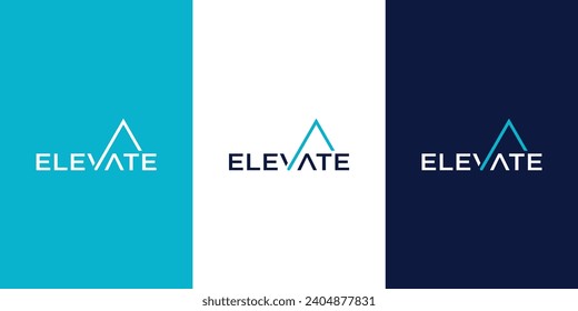 ELEVATE modern logo design vector TYPOGRAPHY for download 