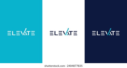 ELEVATE modern logo design vector TYPOGRAPHY for download 