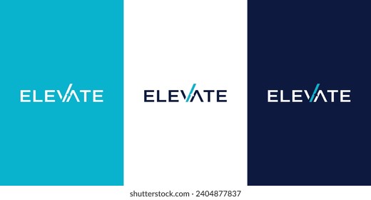 ELEVATE modern logo design vector TYPOGRAPHY for download 