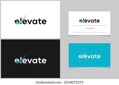 ELEVATE modern logo vector TYPOGRAPHY. logo and business card