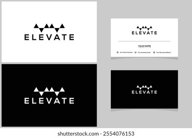 ELEVATE modern logo vector TYPOGRAPHY. logo and business card