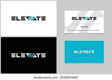 ELEVATE modern logo vector TYPOGRAPHY. logo and business card