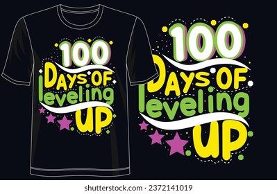 Elevate Style with Kids_ - trendy 100 days of leveling Up t-shirt designs, happiness, graphics, typography, vector, illustration