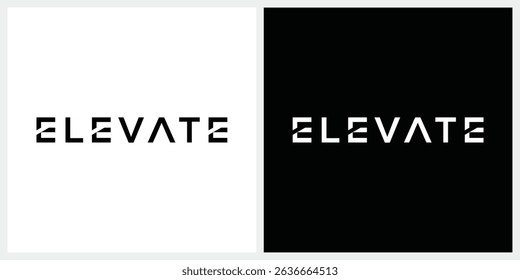 elevate text logo design, typography elevate graphic vector template