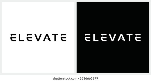 elevate text logo design, typography elevate graphic vector template