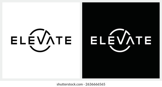 elevate text logo design, typography elevate graphic vector icon template