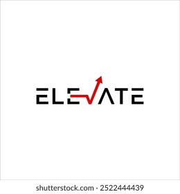 elevar texto logotipo tecnologia financeira logotipo crescer seta vetor design