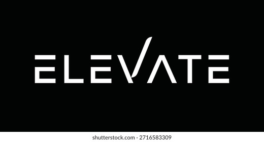 Elevate Text Logo, San Serif Font Typography Design Vector Template