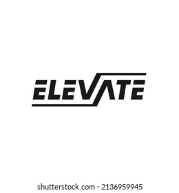 Elevate Text Logo, Typographic Logo Design