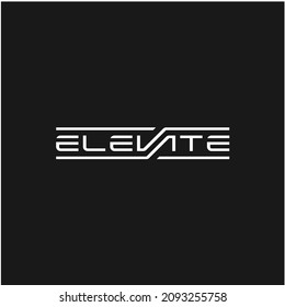 Elevate Text Typography, Logo Design Inspiration, Simple Graphics.