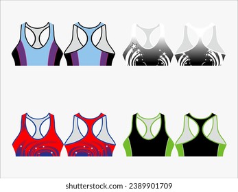 Elevate Your Active Wardrobe: 4-Pack Collection of Trendsetting Crop Tops and Sports Bras - Blend Fashion with Fitness in Style