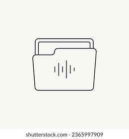 Elevar la administración de audio con el icono de la carpeta Archivos de audio: perfecto para organizar pistas de sonido, colecciones de música y proyectos multimedia. Icono premium para el almacenamiento sin problemas de la biblioteca de sonido