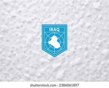 Bereichern Sie Ihre Marke mit einem unverwechselbaren Touch. Logo auf der Irak-Karte im Polar-Stil. Machen Sie Ihre Identität herausragend!