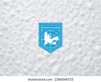 Bereichern Sie Ihre Marke mit einem unverwechselbaren Touch. Kerguelen Islands Kartenlogo im Polar-Stil. Machen Sie Ihre Identität herausragend!