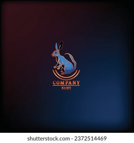 Elevate your brand with our exquisite blue and gold rabbit logo. Perfect for a distinctive company brand identity. Buy now!