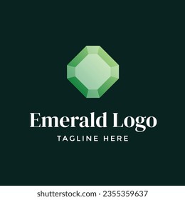 Elevate your brand with our stunning emerald gem logo. This vector design captures the essence of luxury and sophistication, making it perfect for jewelry and high-end businesses.