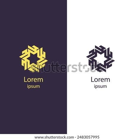 Elevate your brand with this unique abstract logo. Perfect for businesses seeking a distinctive and professional identity. Make a strong impression with this innovative design.
