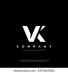 Elevate your brand with the VK logo, embodying sophistication and a sharp corporate image.