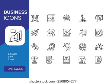 Elevate your business with our ProfiPack icon set 20 high-quality symbols for finance, management, marketing, and more. Perfect for presentations, websites, and reports. Boost your brand's visual ide