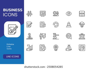 Elevate your business with our ProfiPack icon set 20 high-quality symbols for finance, management, marketing, and more. Perfect for presentations, websites, and reports. Boost your brand's visual ide