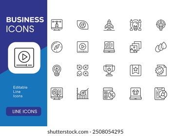 Elevate your business with our ProfiPack icon set 20 high-quality symbols for finance, management, marketing, and more. Perfect for presentations, websites, and reports. Boost your brand's visual ide