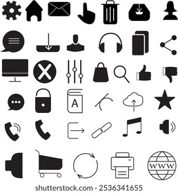 Elevate your creative projects with this diverse collection of meticulously crafted symbols, available in an illustration file format. This set includes a wide array of symbols, each designed with pre