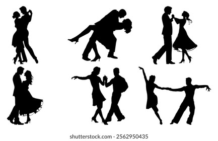 Elevate your creativity with our "Dancing Couple" silhouette designs! Six unique, artistic styles showcasing graceful moves, perfect for crafts, Valentine Day decoration, or inspiration. 