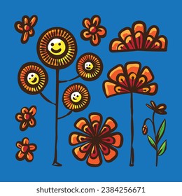 Elevate your design projects with our diverse collection of high-quality imaginative flower vector illustrations.