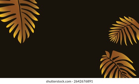 Elevar seus projetos de design com este vetor de folhas de palmeira dourada luxuoso. Apresentando uma folhagem tropical impressionante em um fundo escuro, acrescenta elegância e sofisticação a qualquer criação visual.