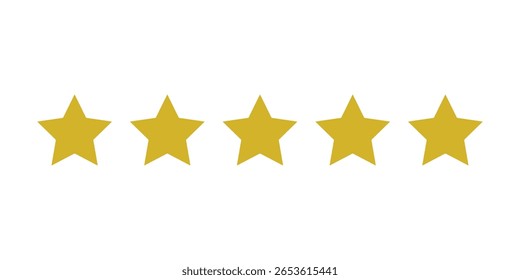 Elevate your design projects with this premium set of golden five-star rating vector icons—ideal for review systems, product feedback, and user evaluation interfaces. Each icon is crafted with a sleek