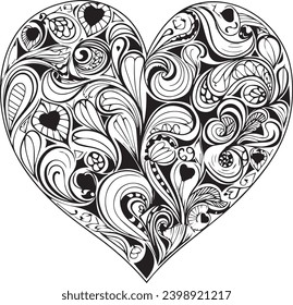 Elevate Your Designs with the Melodic Beauty of This Vector Set, Uniting Hand-Drawn Scribble Hearts and Love Symbol Icons on a Pristine White Landscape
