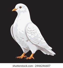 Elevate your designs with our exquisite white dove vector art! Ideal for print and digital projects, this lifelike illustration brings peace and elegance to any creative 
