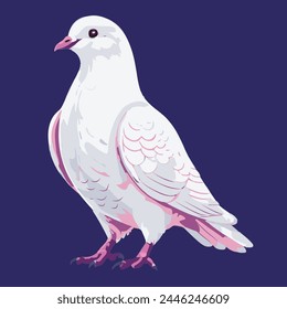 Elevate your designs with our exquisite white dove vector art! Ideal for print and digital projects, this lifelike illustration brings peace and elegance to any creative 