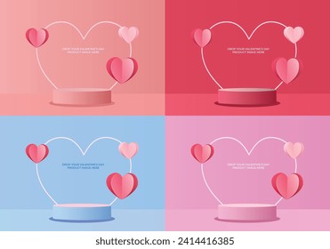 Elevate your designs with our Valentine's Day vector backgrounds. Four colors, endless love. Perfect for expressing passion and creativity in your artistic creations!