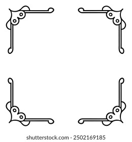Elevate your designs with this collection of vintage corner frames. Perfect for adding a classic touch to invitations, posters, or digital art. Ideal for those seeking elegant, antique-style embellish
