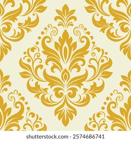 Elevate your designs with this luxury damask ornament pattern. Perfect for elegant wallpapers, textiles, and decor projects, this intricate and seamless vector design exudes sophistication.