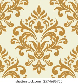 Elevate your designs with this luxury damask ornament pattern. Perfect for elegant wallpapers, textiles, and decor projects, this intricate and seamless vector design exudes sophistication.