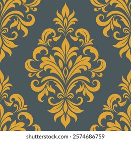 Elevate your designs with this luxury damask ornament pattern. Perfect for elegant wallpapers, textiles, and decor projects, this intricate and seamless vector design exudes sophistication.