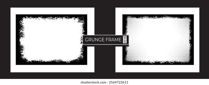 Elevate your designs with this stylish Vector Set of Grunge Texture Frames Vector Illustration