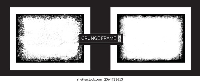 Elevate your designs with this stylish Vector Set of Grunge Texture Frames Vector Illustration