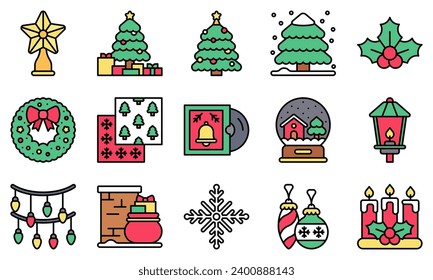 Elevate your festive designs with our Christmas icon set. This collection features a variety of holiday-themed xmas tree vectors