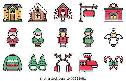 Elevate your festive designs with our Christmas icon set. This collection features a variety of holiday-themed Santa and gnome vectors