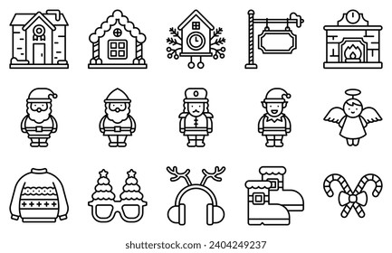 Elevate your festive designs with our Christmas icon set. Santa gnome and elf This collection features a variety of holiday-themed vectors